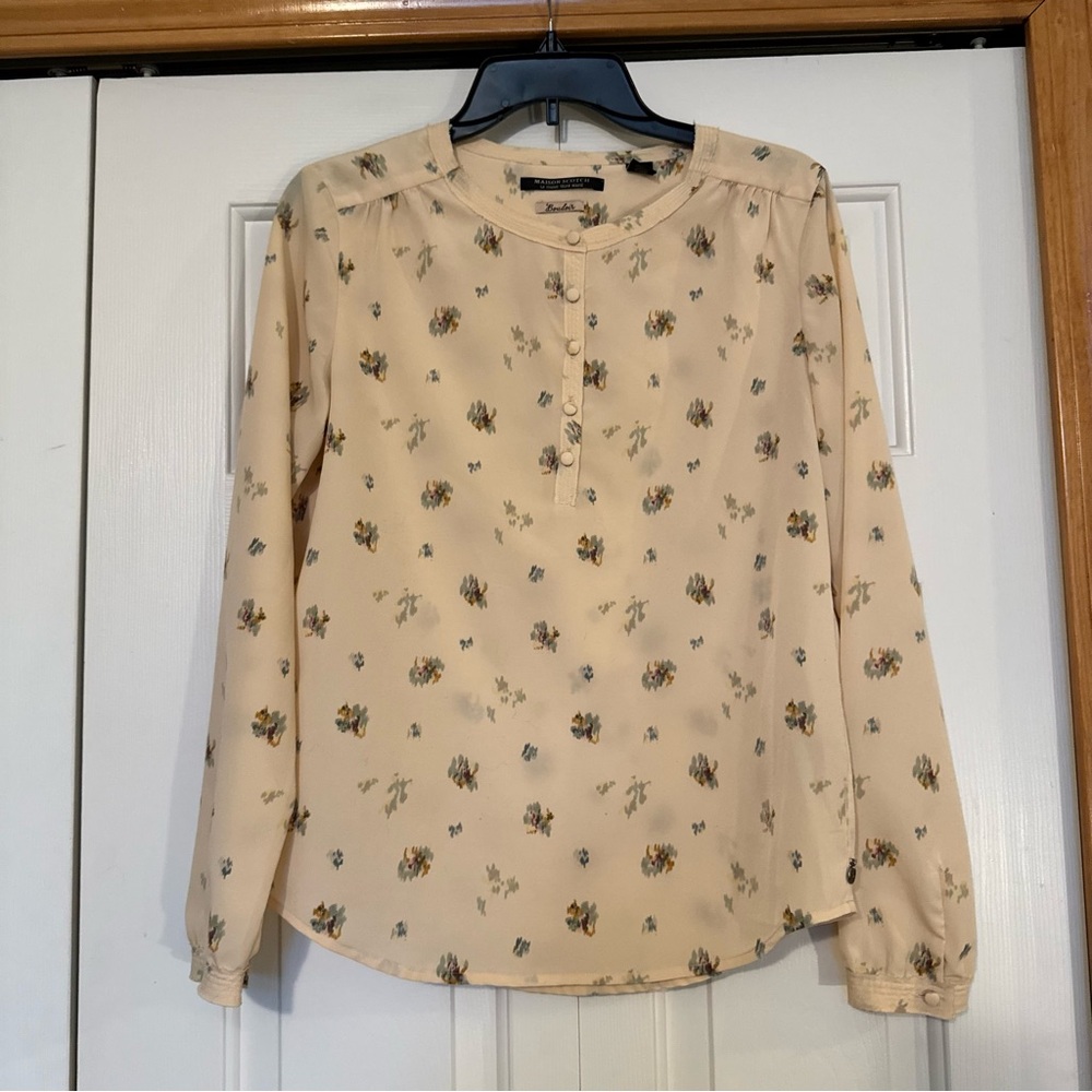 Maison Scotch Ditsy Floral‎ Blouse Size 1 Small Long Sleeve Button Up